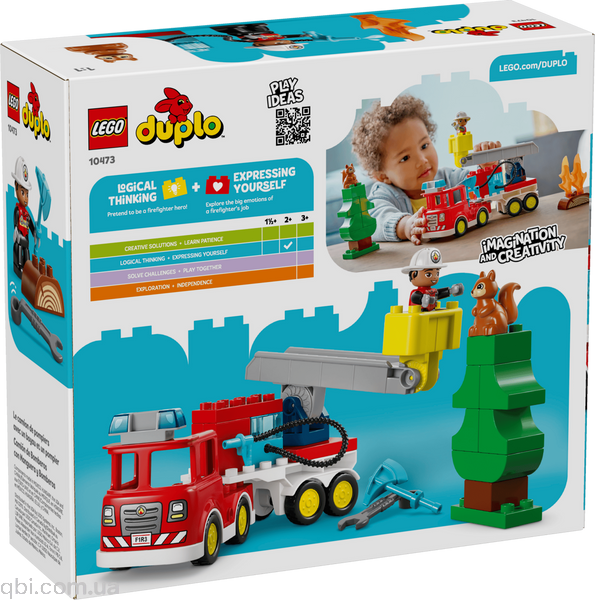 LEGO DUPLO Пожежна машина зі шлангом і пожежником (10473) у зібраному вигляді