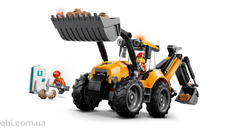 LEGO City Жовтий екскаватор-навантажувач (60480) у зібраному вигляді