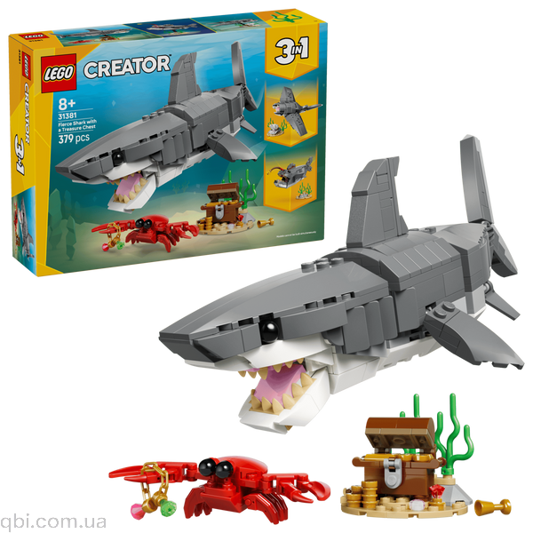 LEGO Creator Свирепая акула с сундуком сокровищ (31381) в собранном виде