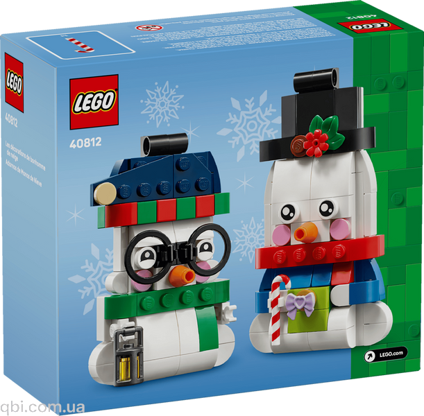 LEGO Seasonal Прикраси зі сніговиком (40812) у зібраному вигляді