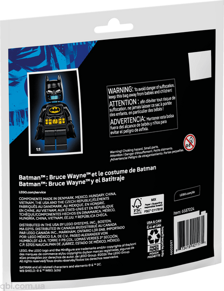 LEGO Super Heroes DC Batman&trade;: Брюс Уэйн и костюм Бэтмена (30726) в собранном виде