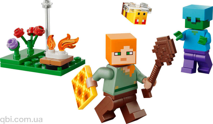 LEGO Minecraft &laquo;Конфликт у костра: Алекс&raquo; (30732) в собранном виде