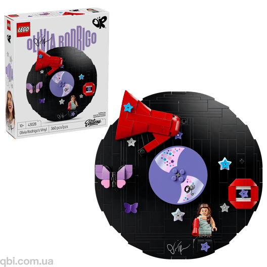 LEGO Editions Music: Виниловая пластинка Оливии Родриго (43028) в собранном виде