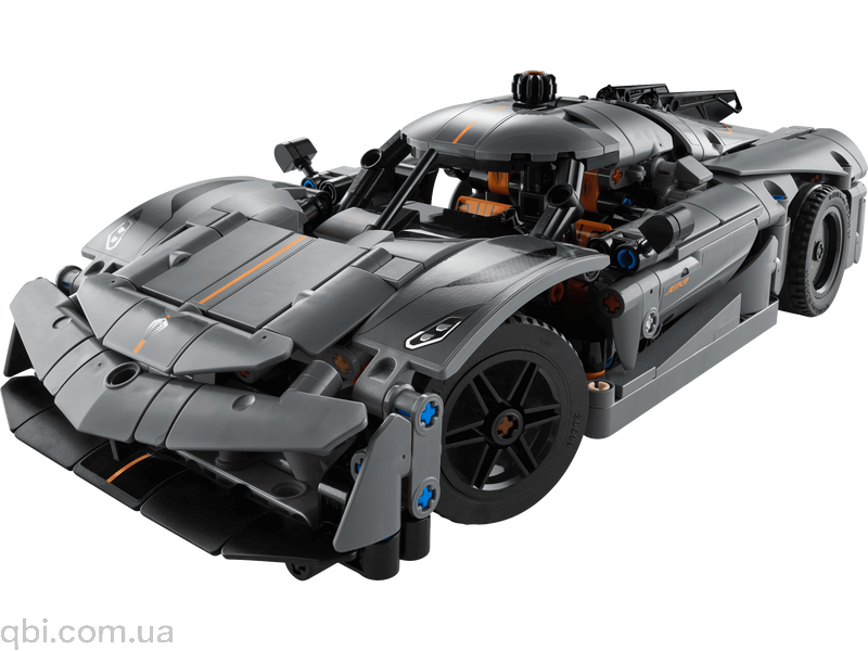 LEGO Technic Koenigsegg Jesko Absolut &mdash; сірий гіперкар (42173) у зібраному вигляді