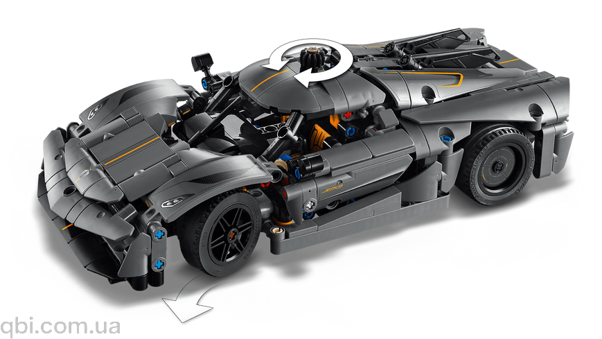 LEGO Technic Koenigsegg Jesko Absolut &mdash; сірий гіперкар (42173) у зібраному вигляді