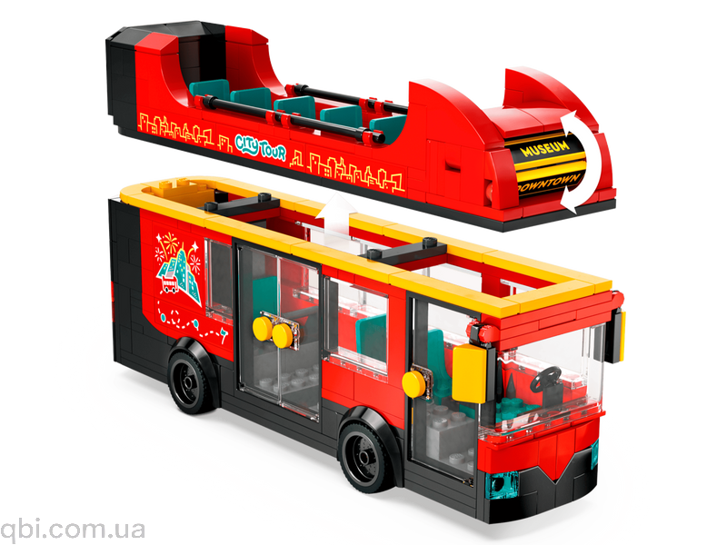 LEGO City Червоний двоповерховий екскурсійний автобус (60407) у зібраному вигляді