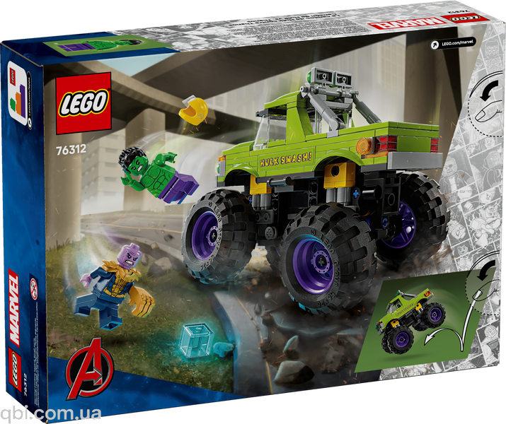 LEGO Super Heroes Marvel Вантажівка Халка проти Таноса (76312) у зібраному вигляді