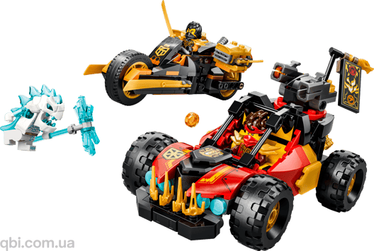 LEGO NINJAGO Комбіновані транспортні засоби Кая та Коула (71864) у зібраному вигляді