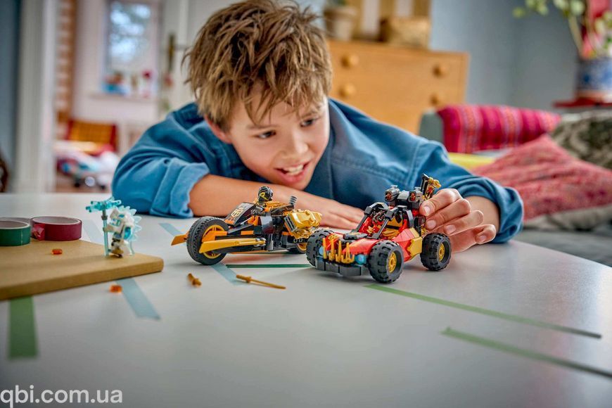 LEGO NINJAGO Комбіновані транспортні засоби Кая та Коула (71864) у зібраному вигляді
