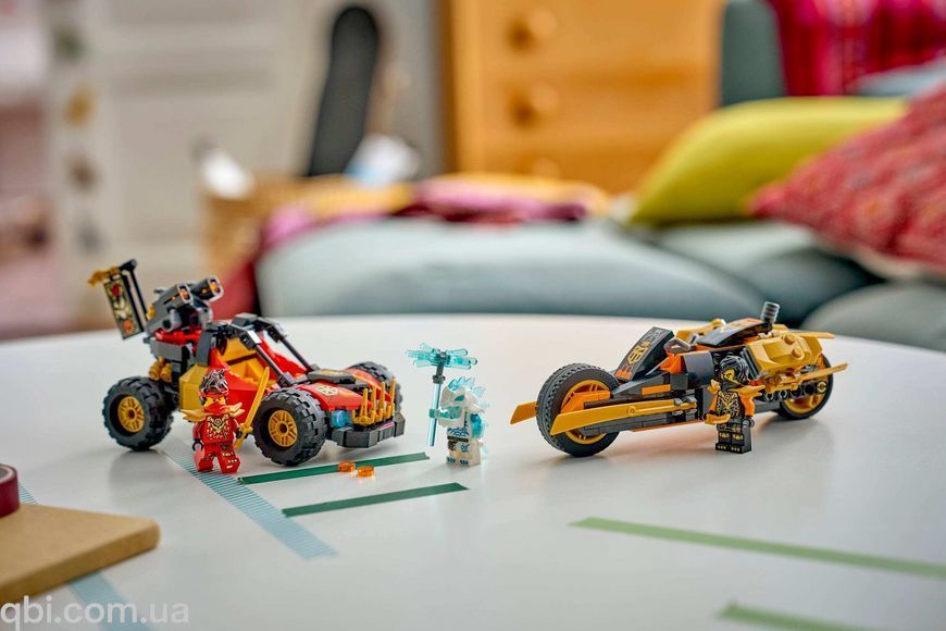 LEGO NINJAGO Комбіновані транспортні засоби Кая та Коула (71864) у зібраному вигляді