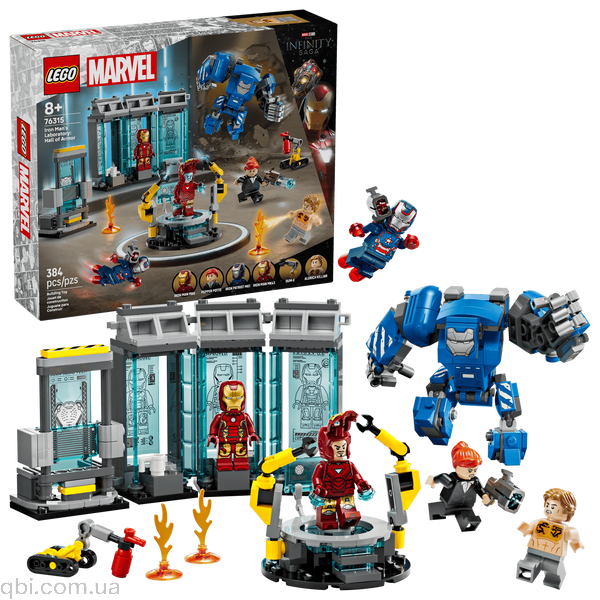 LEGO Super Heroes Marvel Лабораторія Залізної Людини: зал обладунків (76315) у зібраному вигляді