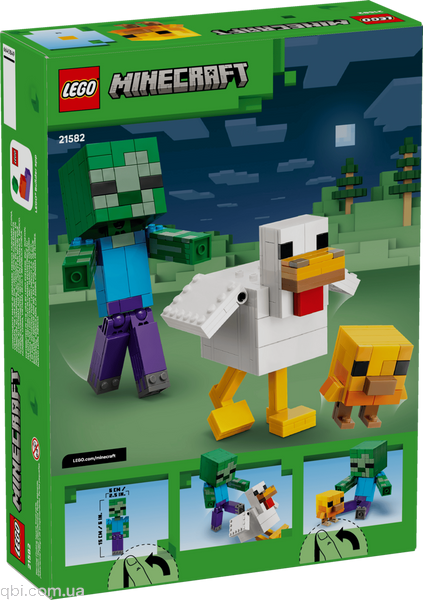 LEGO Minecraft Курячий жокей (21582) у зібраному вигляді