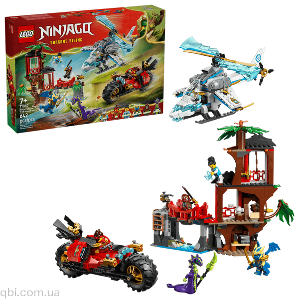 LEGO Ninjago Автомобільна битва ніндзя біля будинку на дереві (71857) у зібраному вигляді