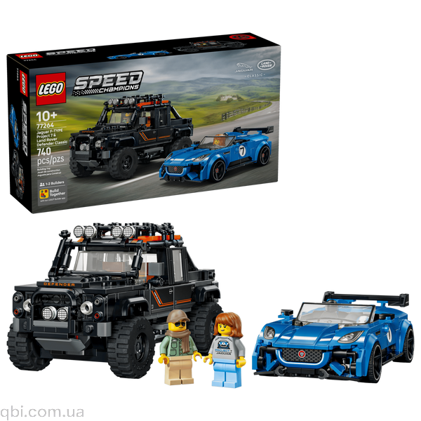 LEGO Speed Champions: Jaguar Project 7 и Land Rover Defender (77264) в собранном виде