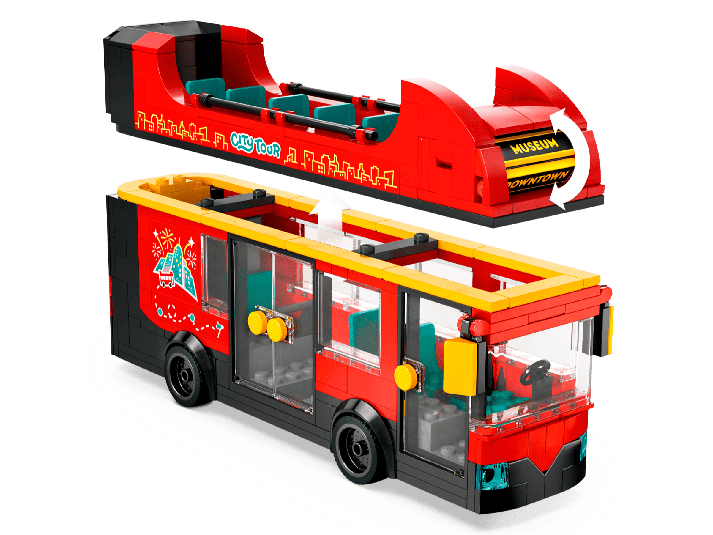 Нижня та верхня палуби міського автобуса LEGO 60407