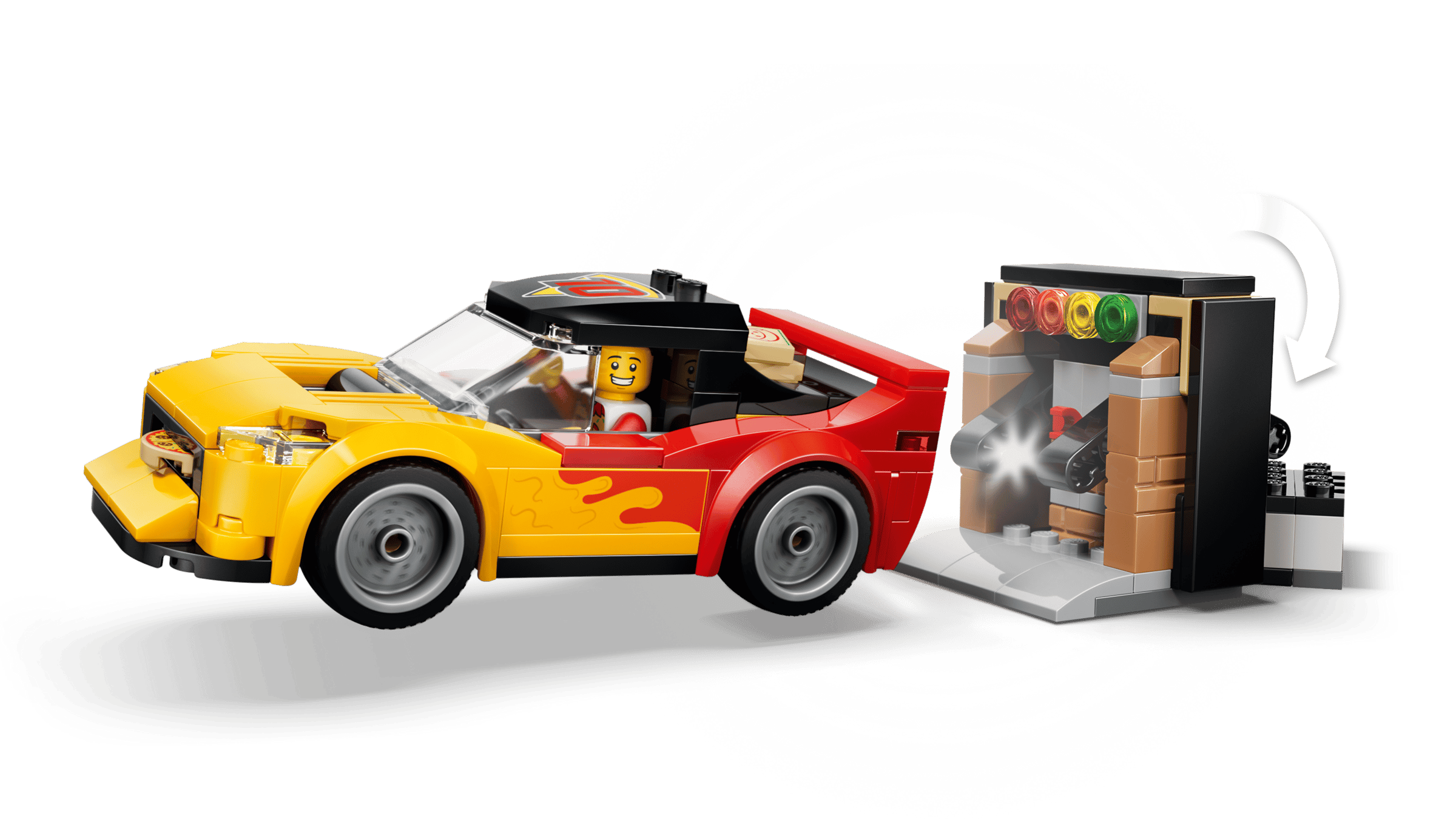 Механизм выстрела пиццей из спорткара LEGO 60496