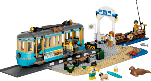 Деталізація мініфігурок та салону трамваю LEGO 60506