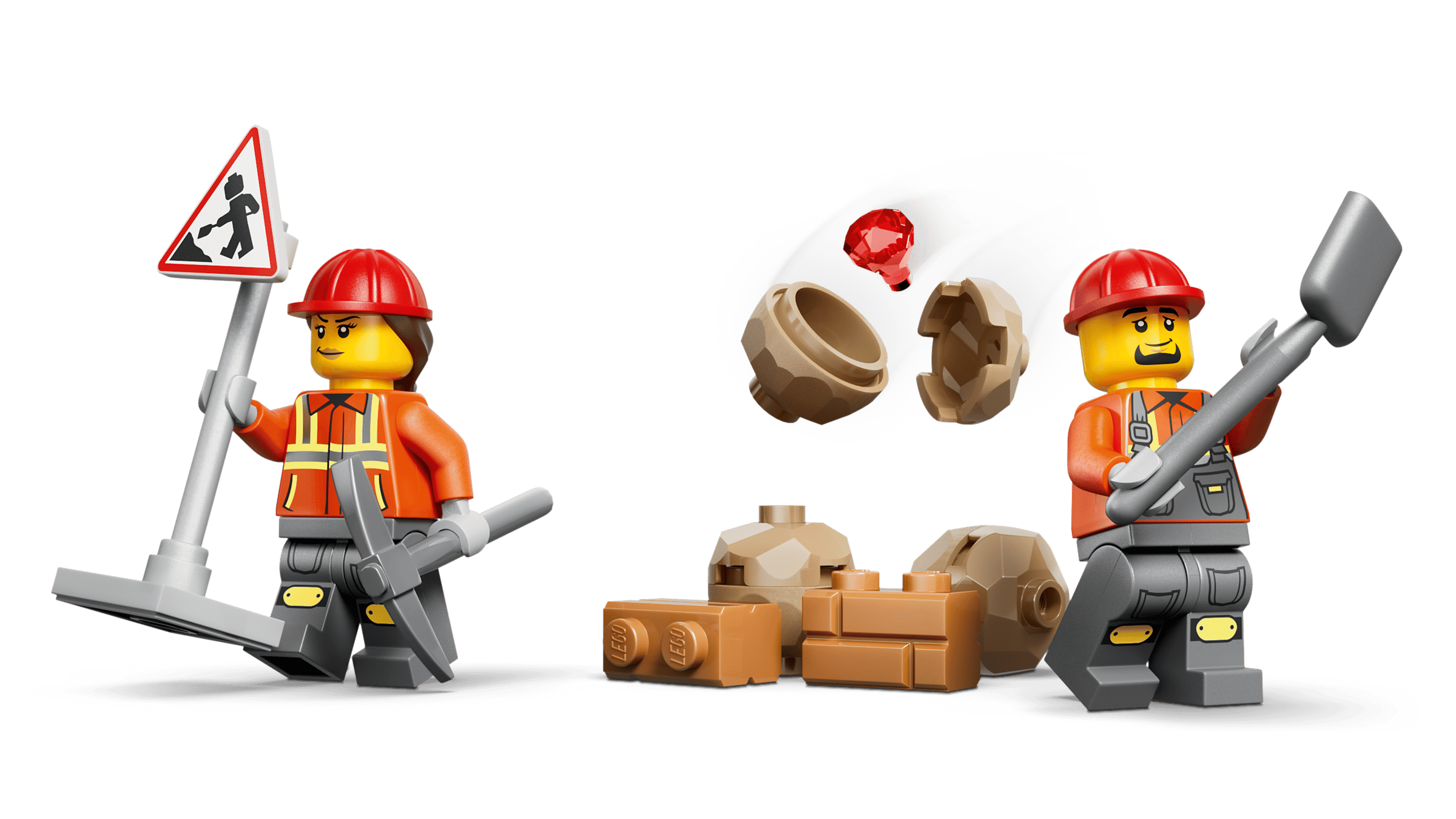Мініфігурки робітників та елементи будівельної зони LEGO 60480