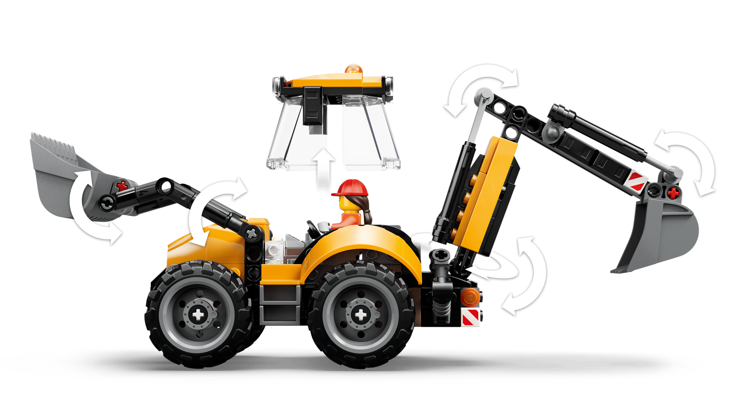 Деталізація стріли екскаватора та задніх стійок LEGO 60480