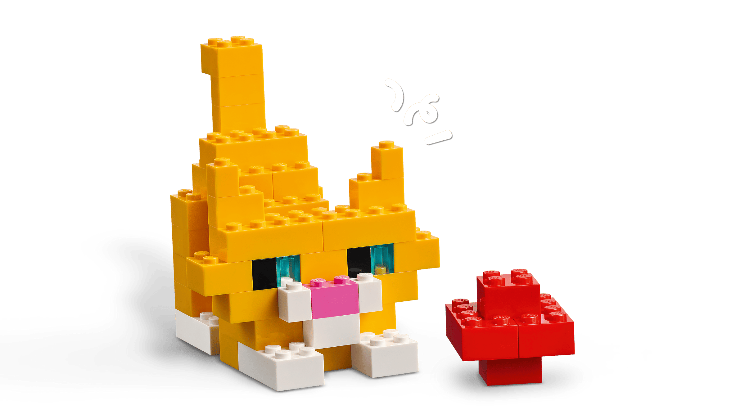 Детализация сборных фигур игрового контроллера и кота LEGO 11045