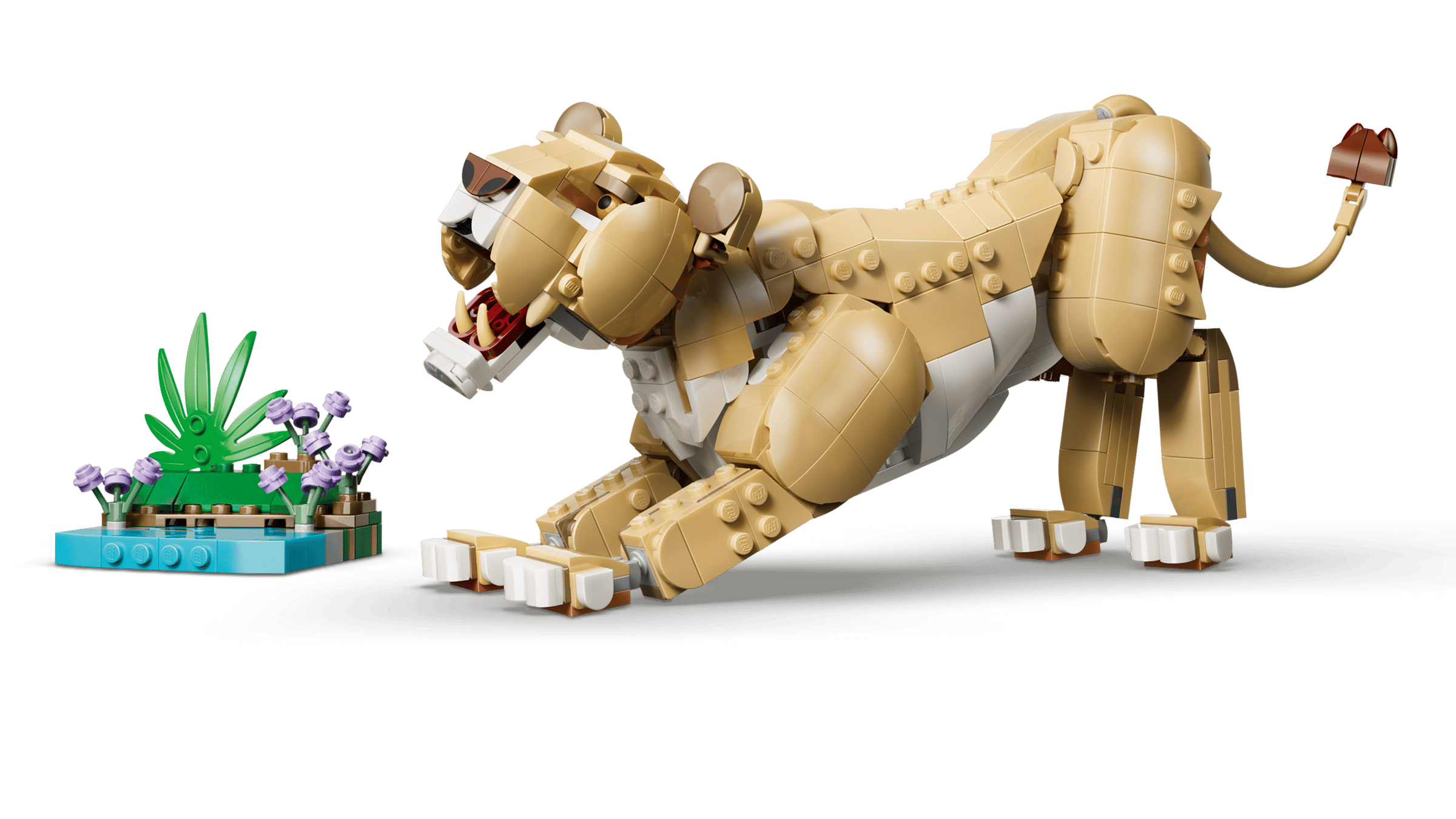 Альтернативна модель двох левенят біля дерева LEGO 31386
