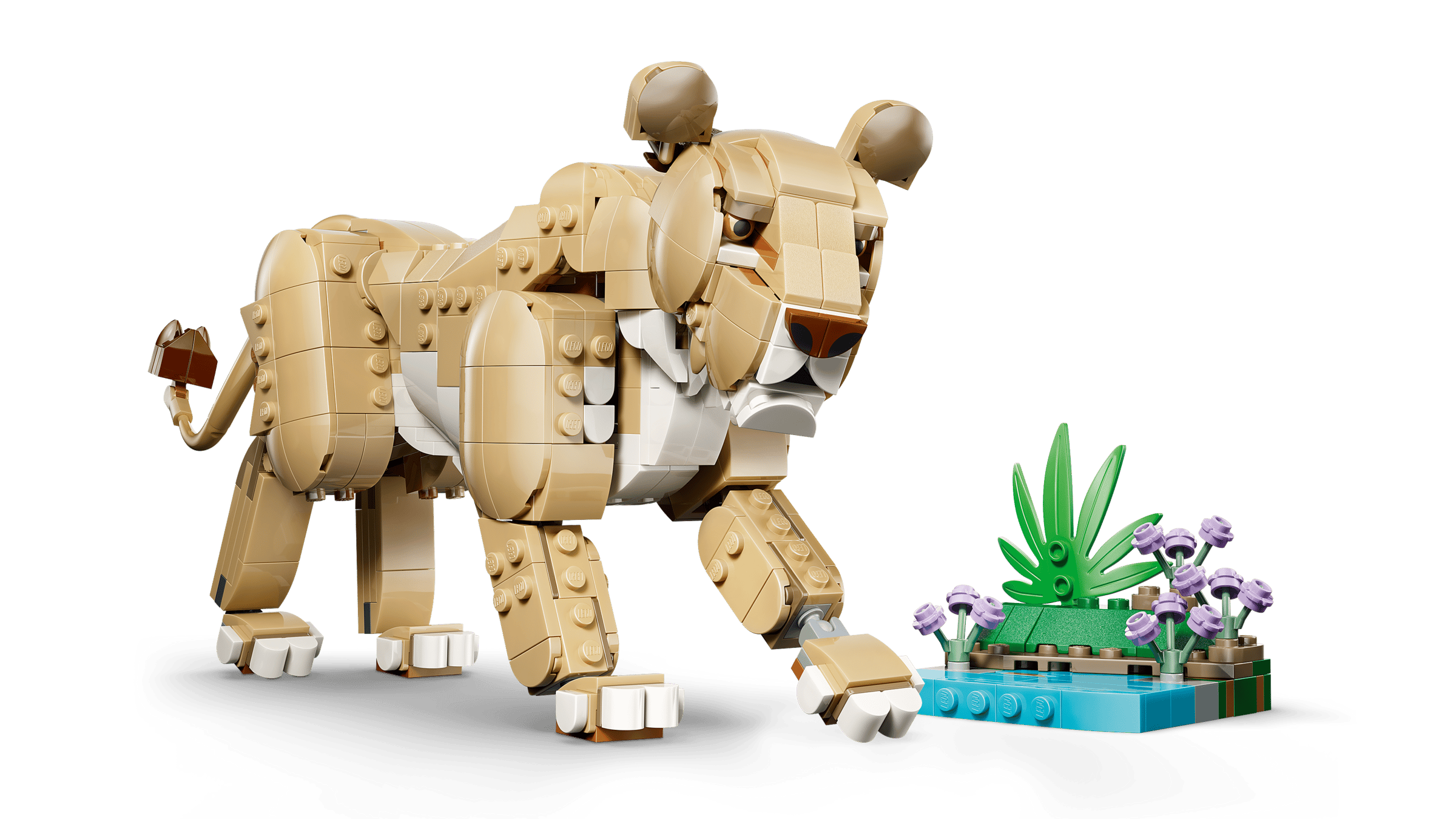 Деталізація голови та гриви лева LEGO 31386