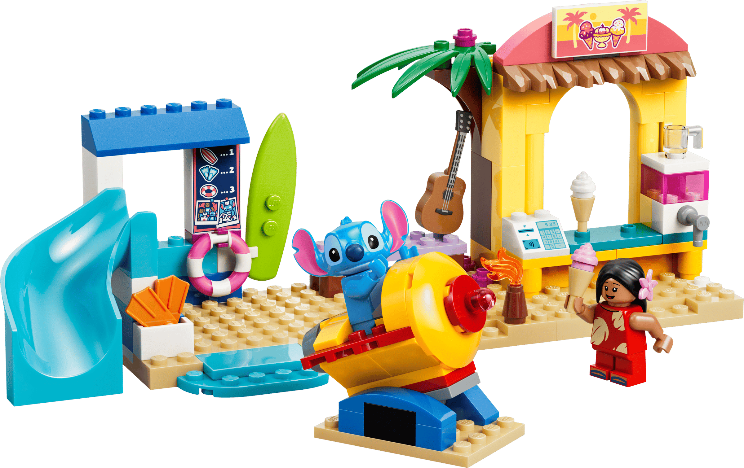 Общий вид набора Веселье на пляже с Лило и Стичем LEGO 43280