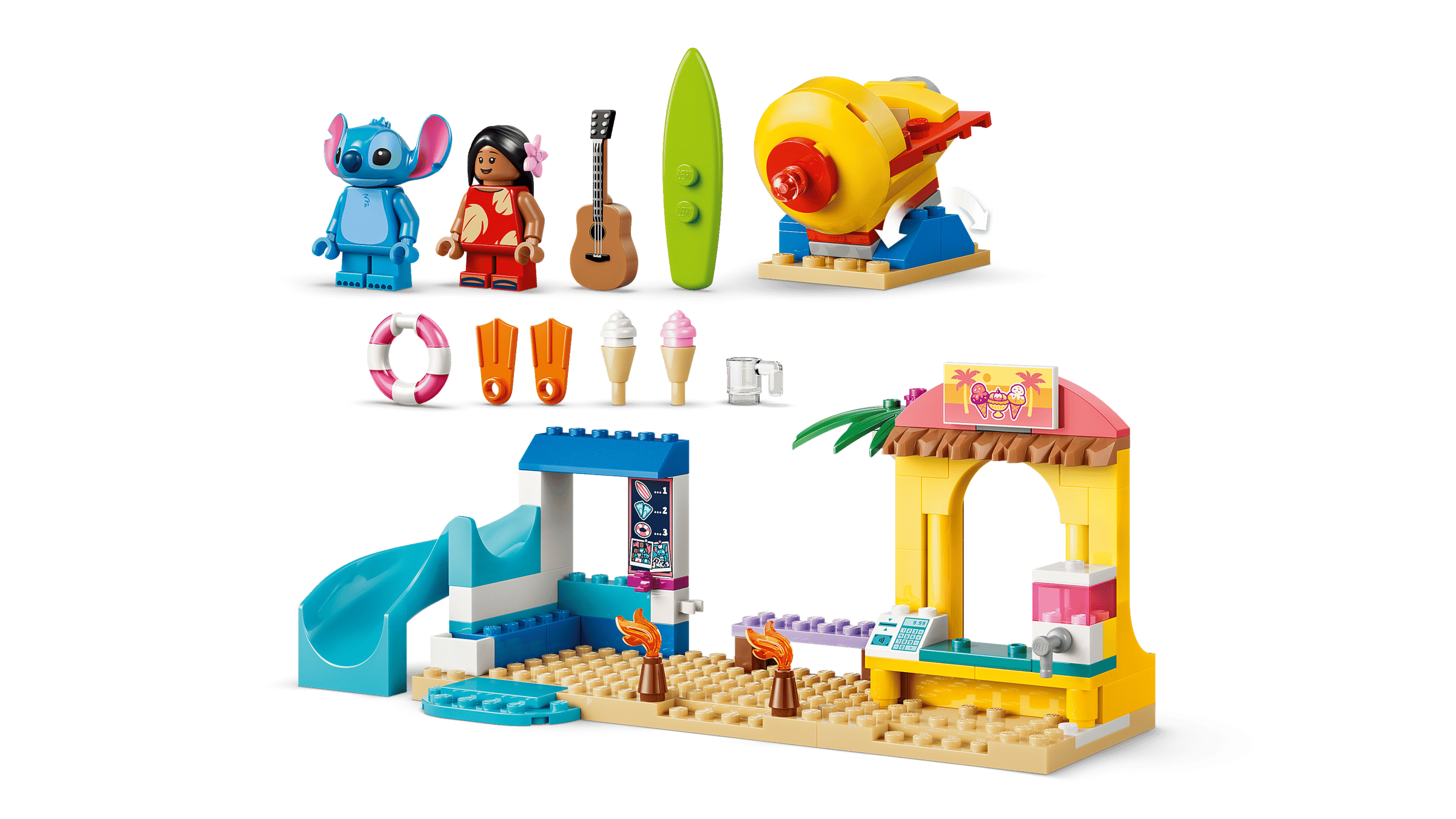 Минифигурки Лило и Стича на аттракционах LEGO 43280