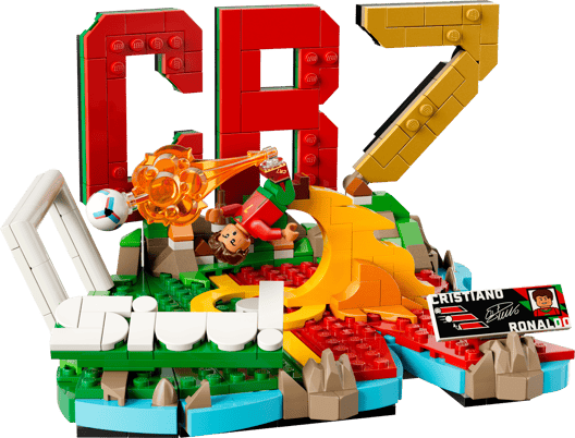 Деталізація мінімакса Роналду та напису Siuuu LEGO 43012