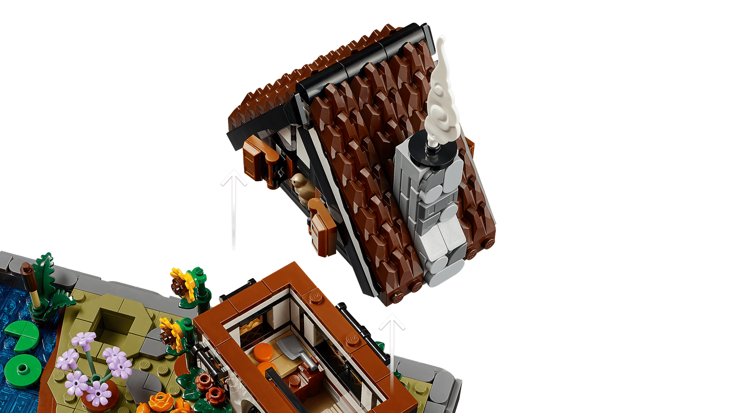 Основа ландшафту та розташування модулів дерев у LEGO 11372
