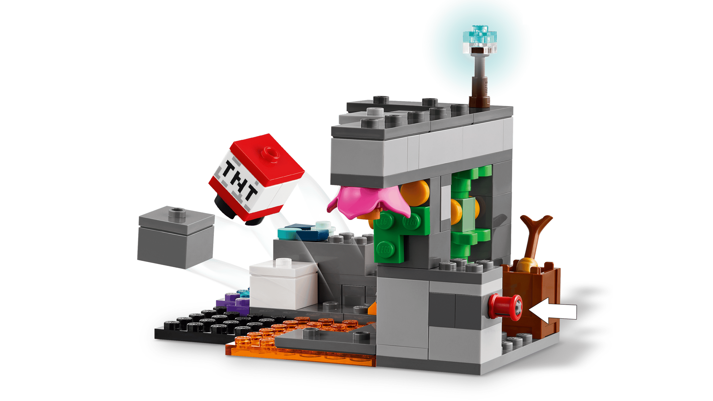 Функція обвалу каміння у печері LEGO Minecraft 21274