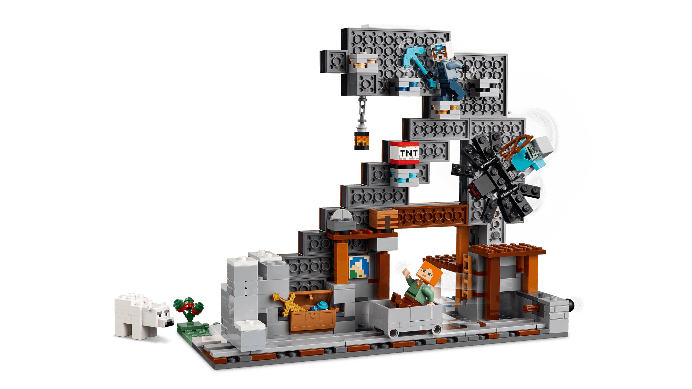Вагонетка с рудой и механизм взрыва в шахте LEGO 21277