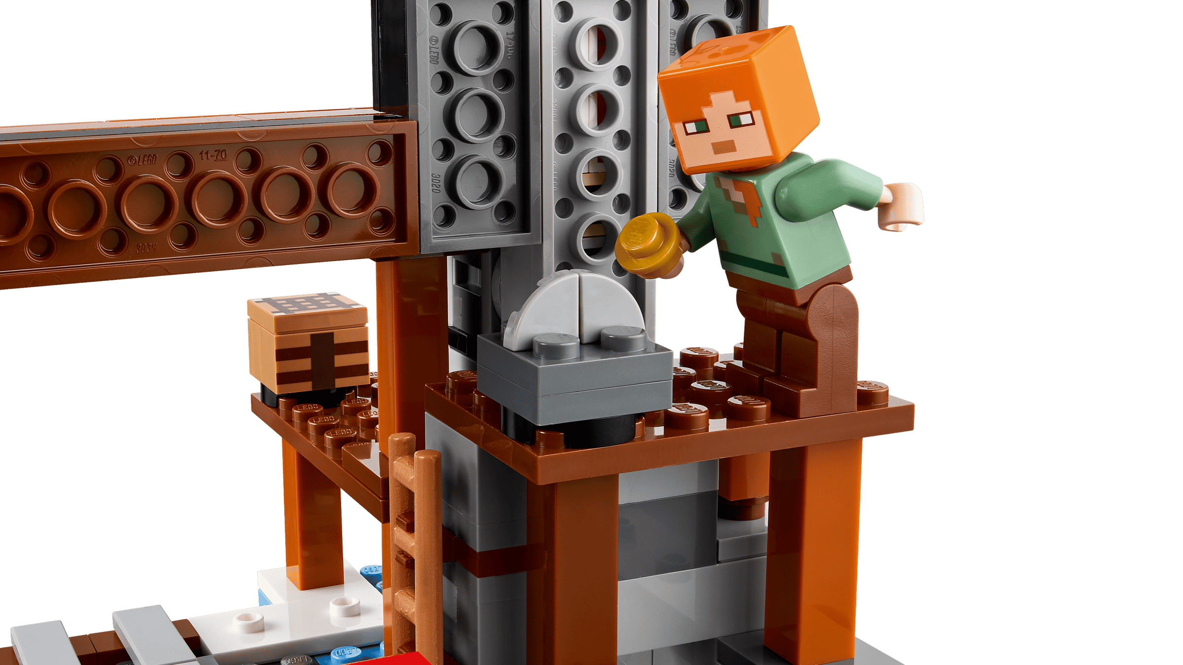 Скелет на пауке и фигурки из набора LEGO Minecraft 21277