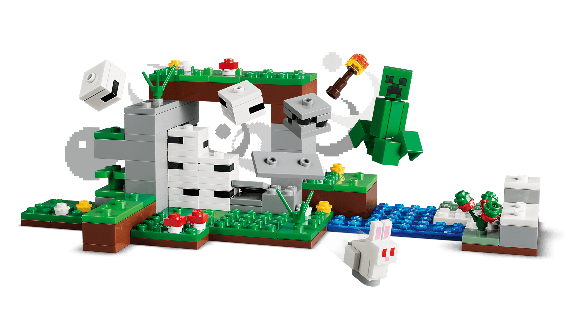 Сцена взаємодії персонажів у засніженій тайзі LEGO Minecraft 21593