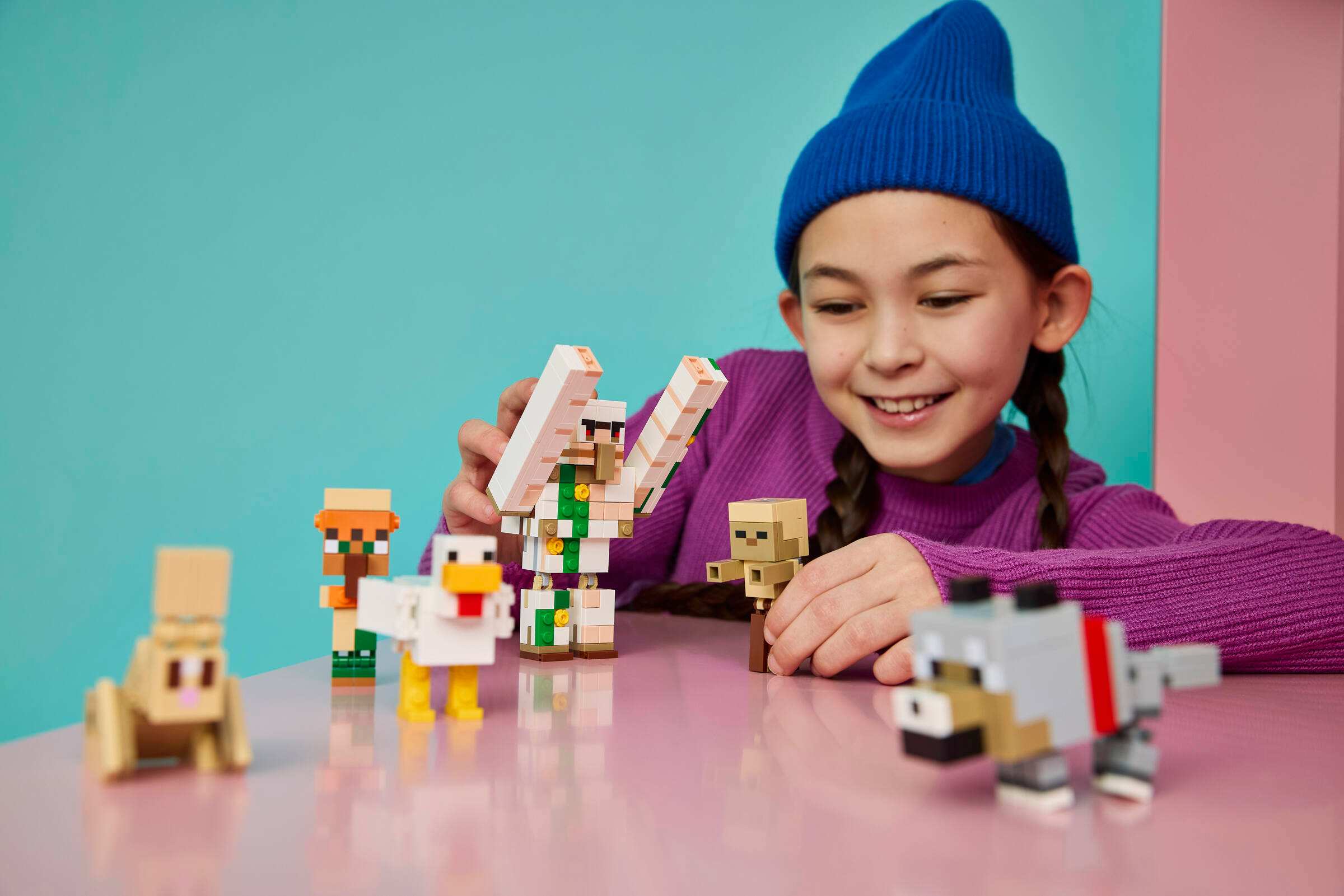 Конструктор LEGO Minecraft 21592 Курячий Жокей: атака в пустелі у зібраному вигляді