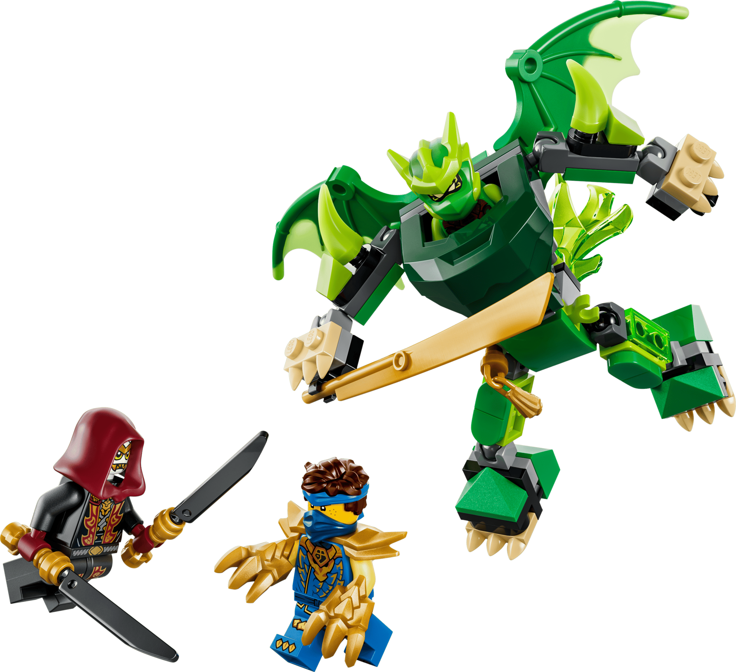 Деталізація мініфігурок Ллойда, Джея та Лояліста LEGO 71862