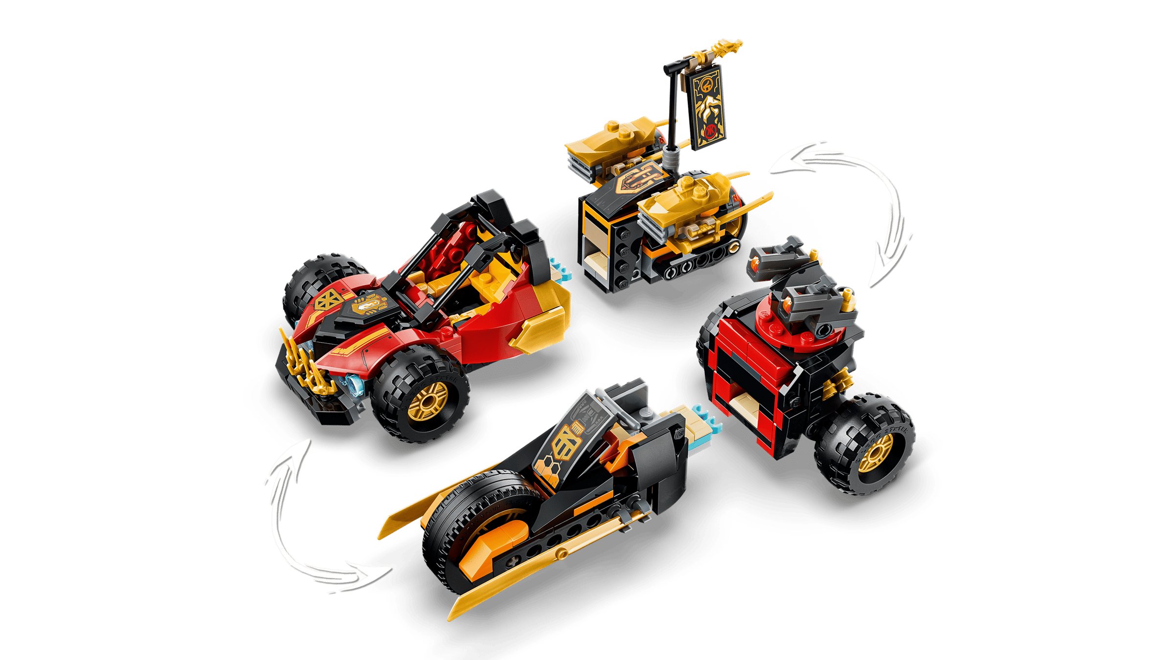 Процес комбінування транспортних засобів LEGO NINJAGO 71864