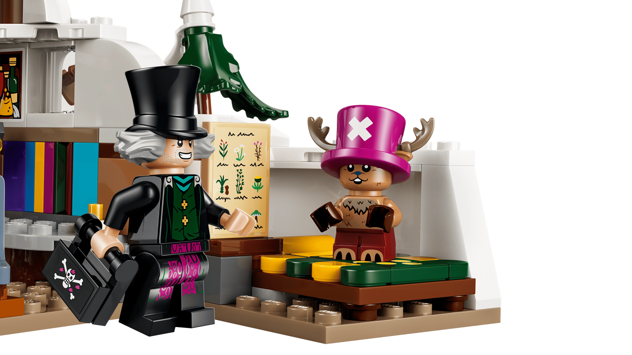 Деталізація лабораторного обладнання та каміна LEGO ONE PIECE 75641