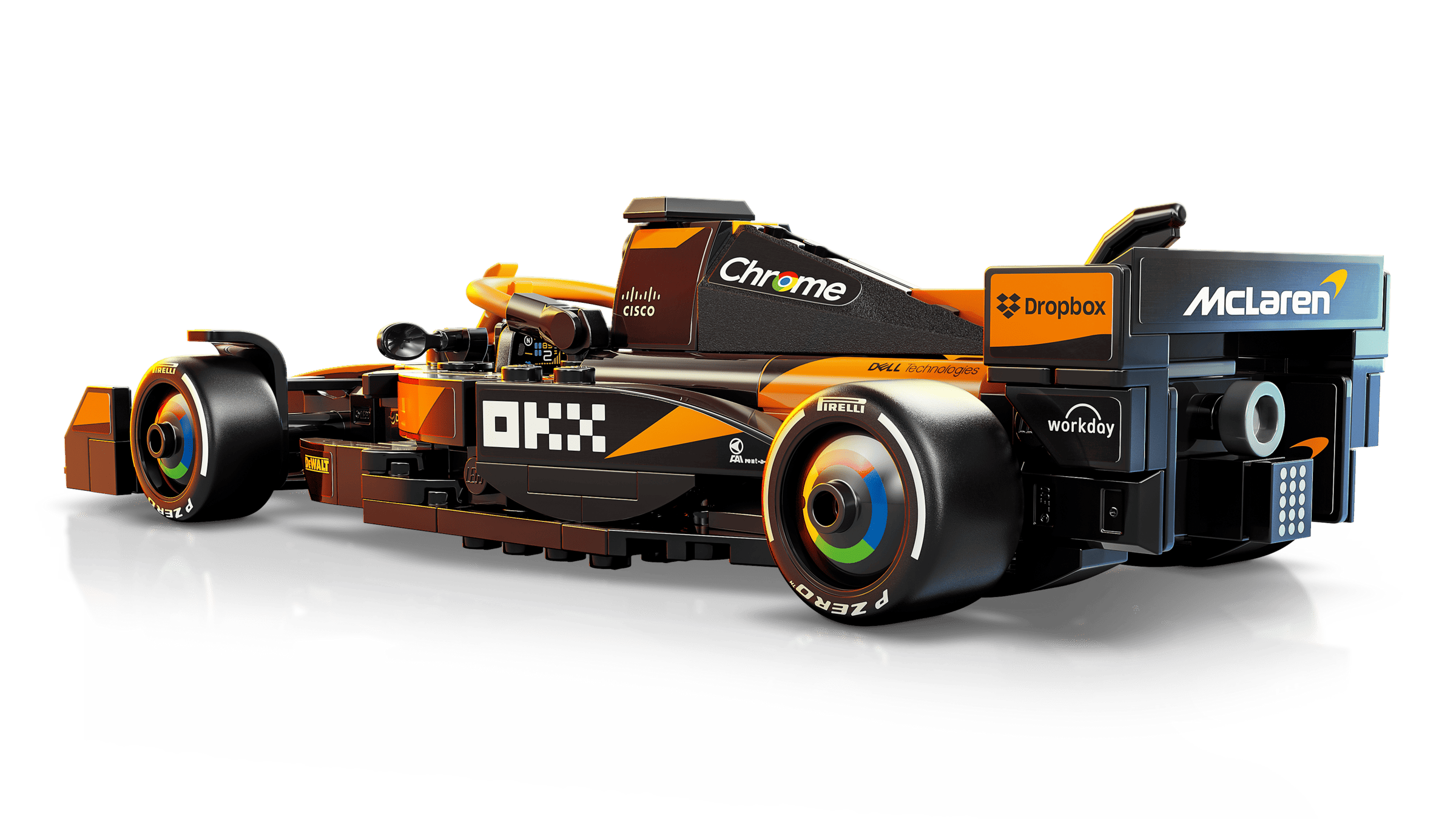 Фронтальний вигляд боліда LEGO McLaren F1 Team MCL38