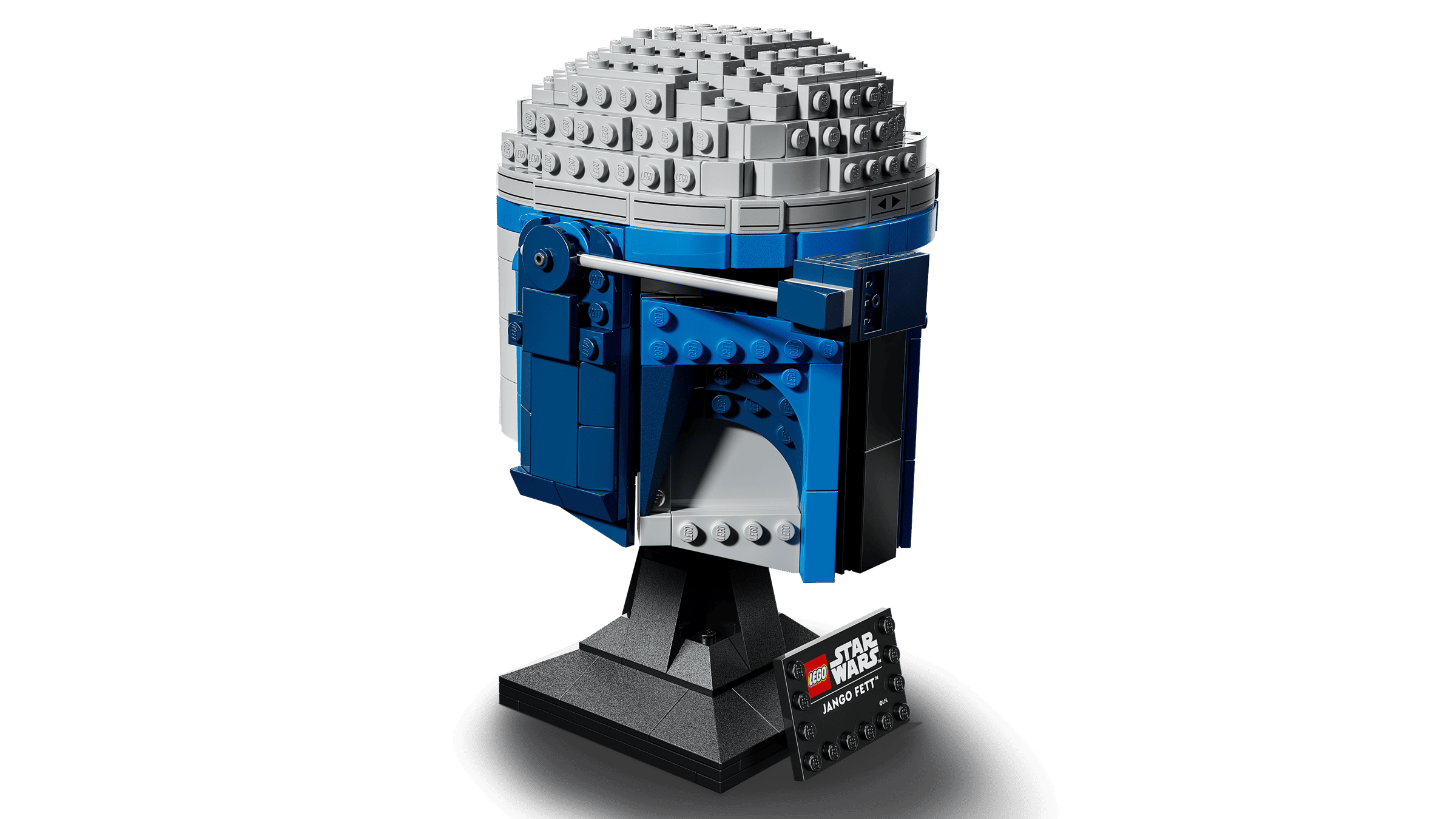 Детализация антенны дальномера и сине-серебристых деталей шлема LEGO 75408
