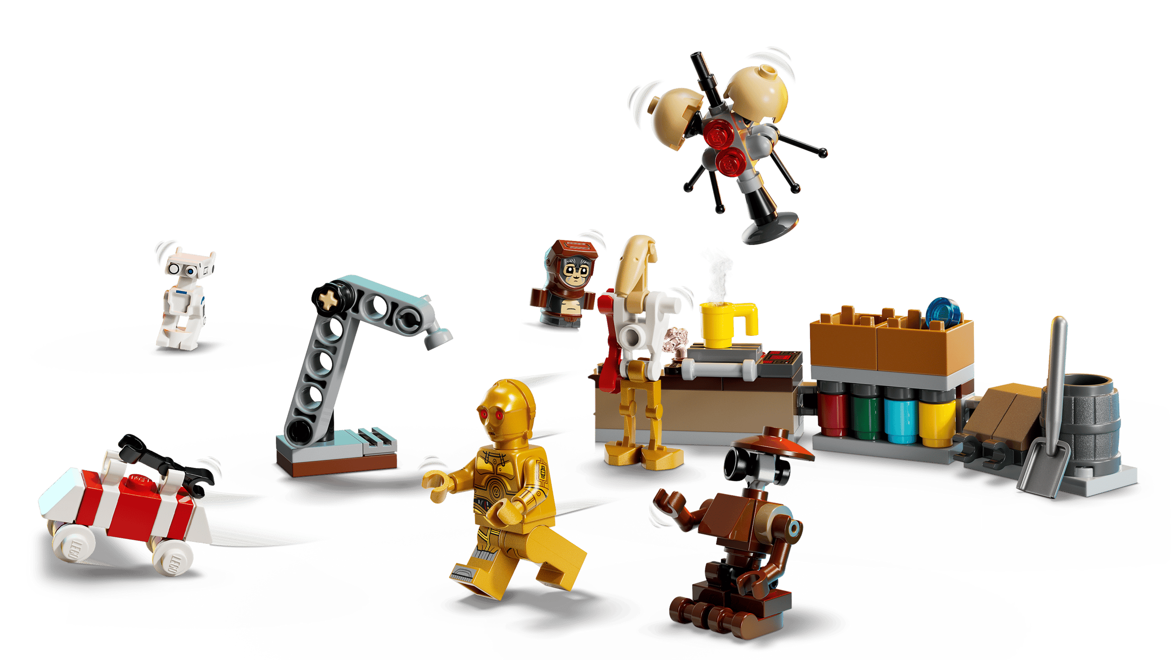 Общий вид содержимого 24 окошек набора LEGO Star Wars 75418