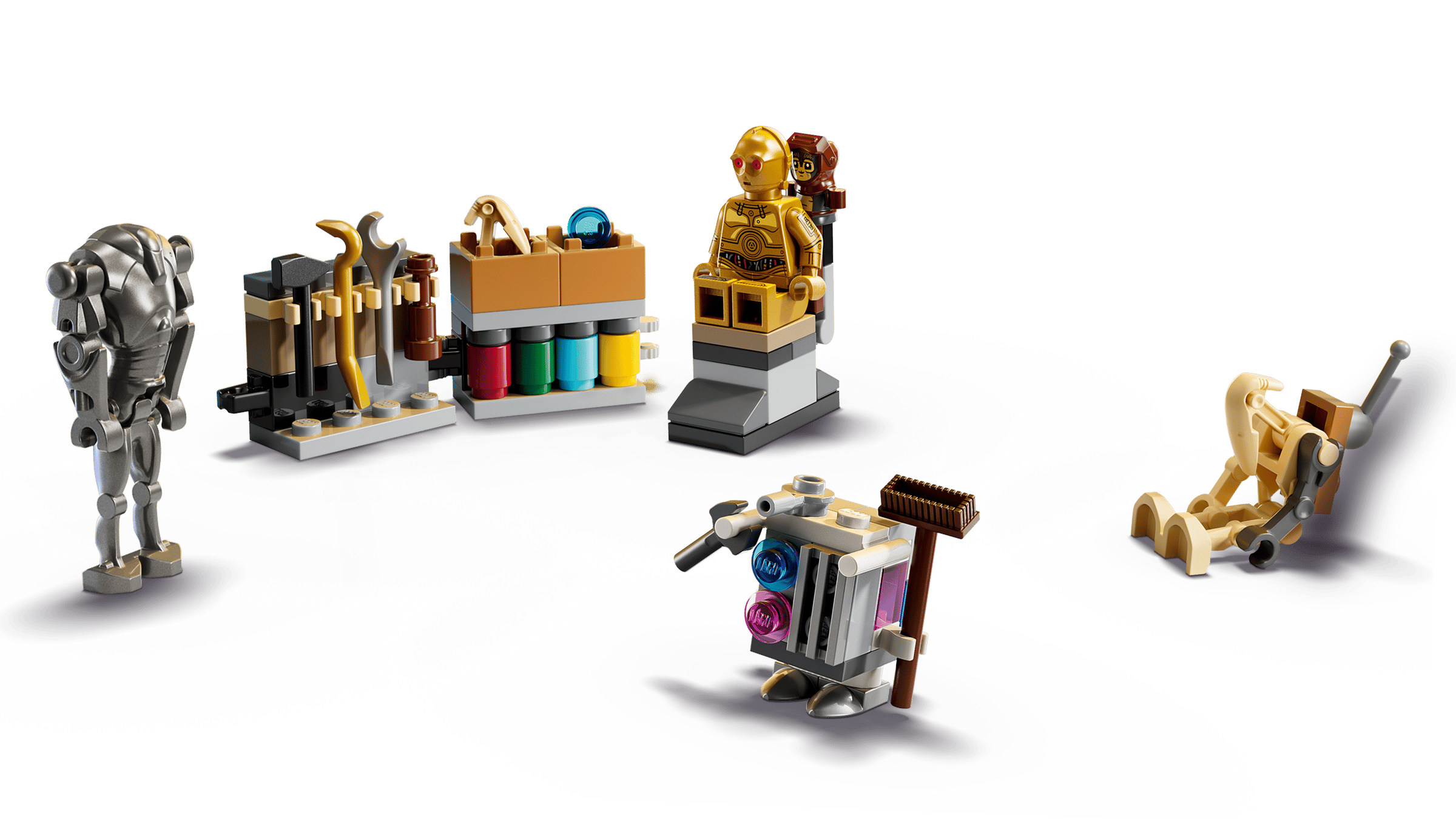 Фигурки и дроиды из адвент-календаря LEGO 75418