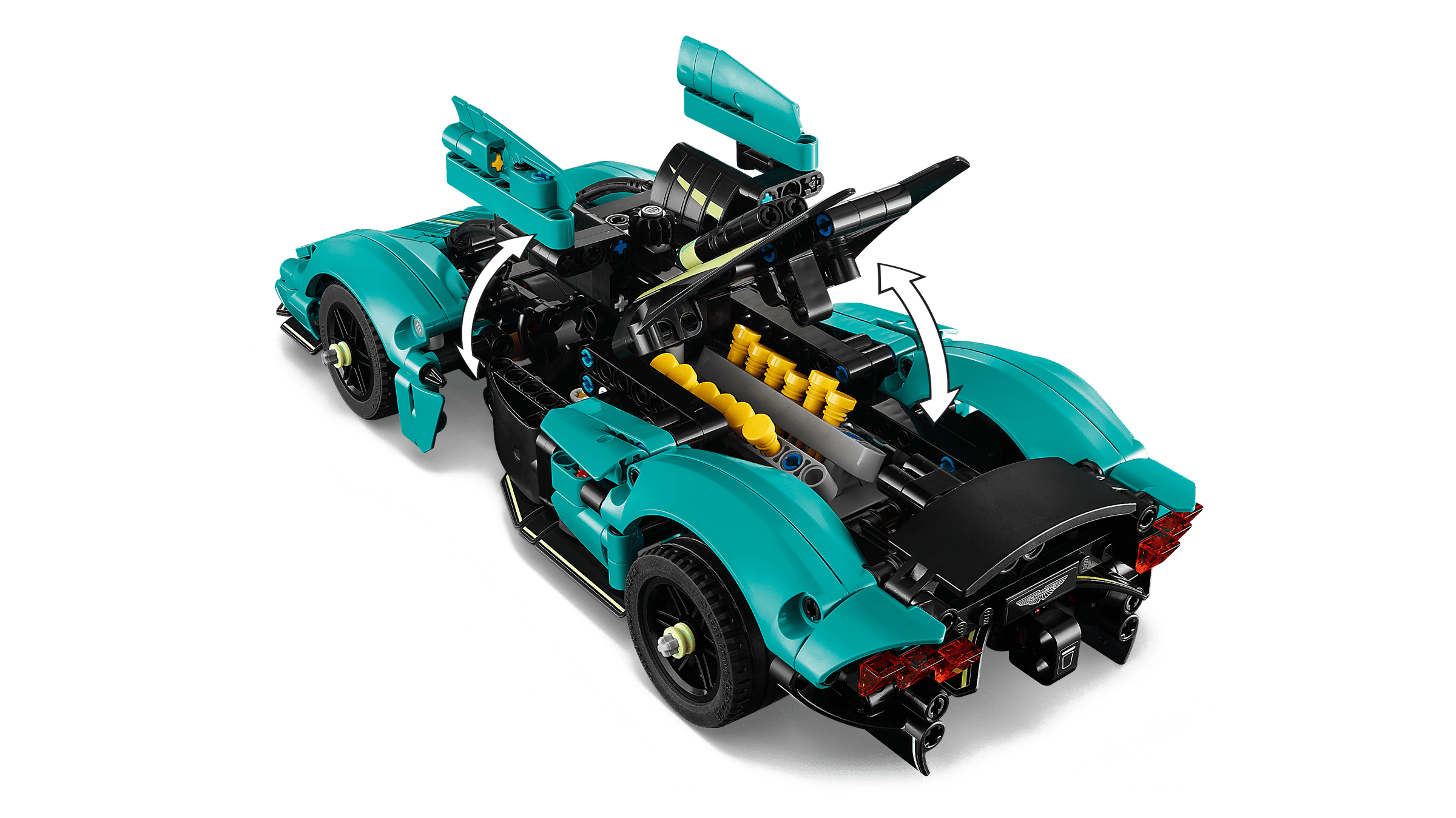 Вигляд ззаду та деталізація двигуна LEGO 42208